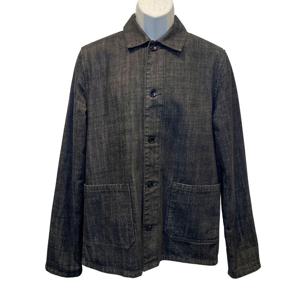 A.P.C. Men's Black Denim Chore Coat Size Small EUC